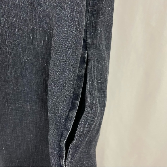 Allen Allen Small Chambray Minimalist Shift Dress V Neck Pockets Lagenlook - Picture 4 of 4